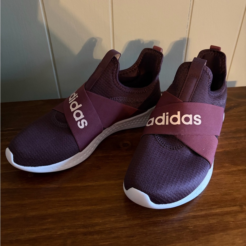 Adidas Maroon Slip-On Shoes